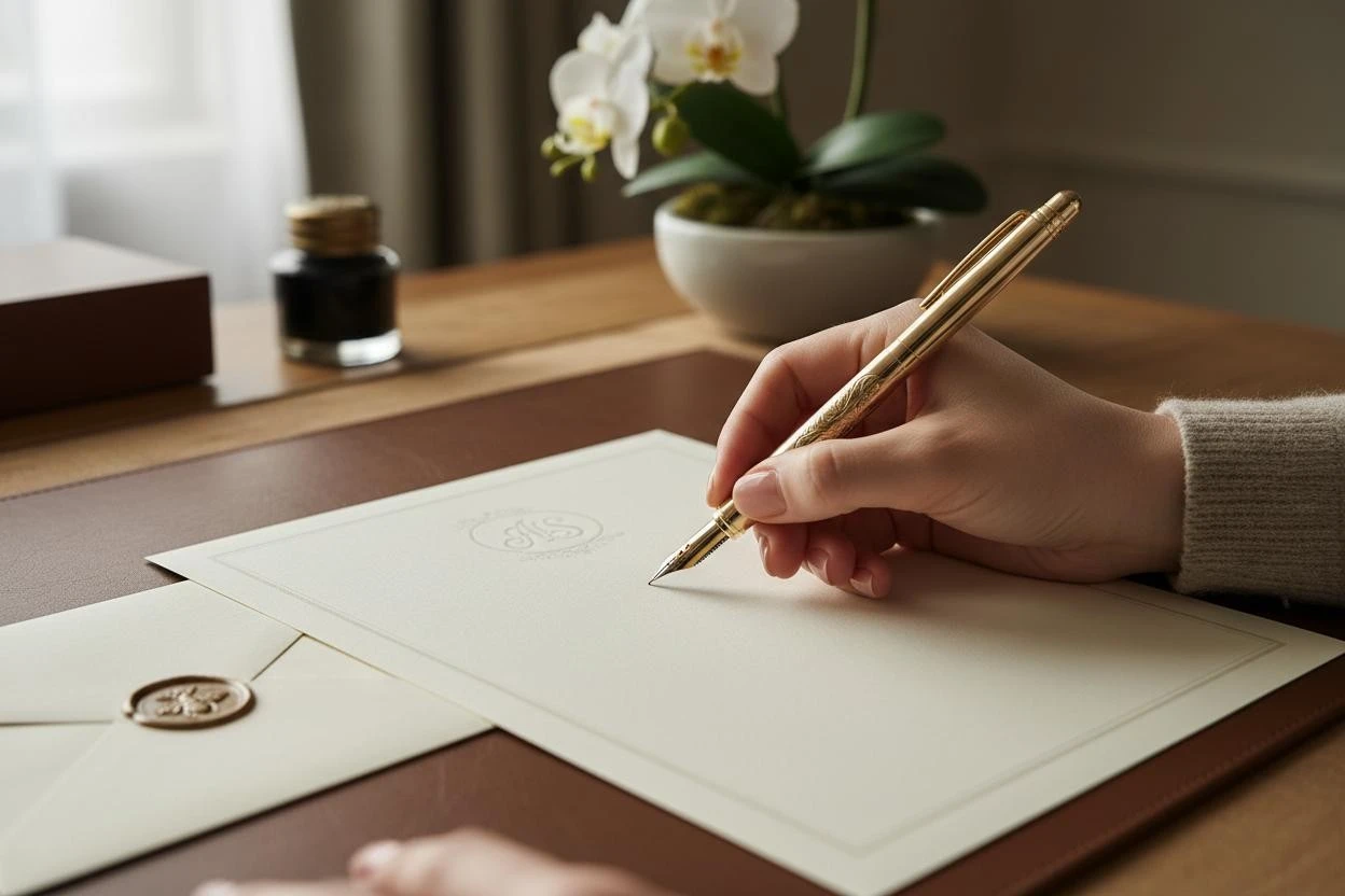 Editorial private setting conveying discretion and controlled communication.